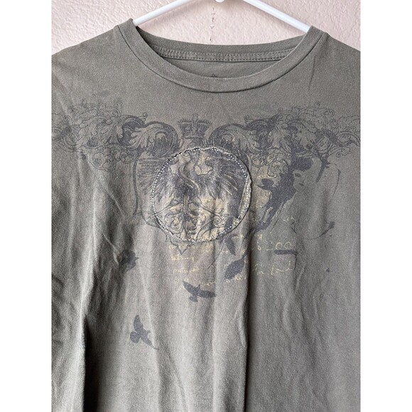 Vintage Y2K Stranded Men's Medium T-Shirt Doves Birds Design Affliction Style G - Picture 3 of 5
